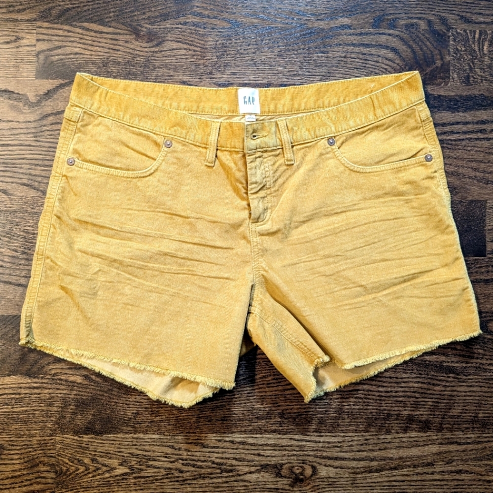 Gap Cutoff Corduroy Shorts Size 16 Mustard Yellow